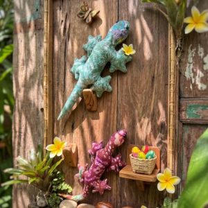 Garden Gecko Textile Art